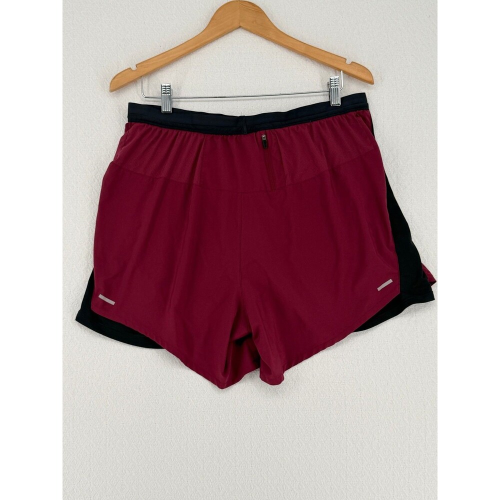 Nike Running Shorts XXL Maroon Black Dri-Fit Lined Drawstring Pocket Reflective - Picture 5 of 11
